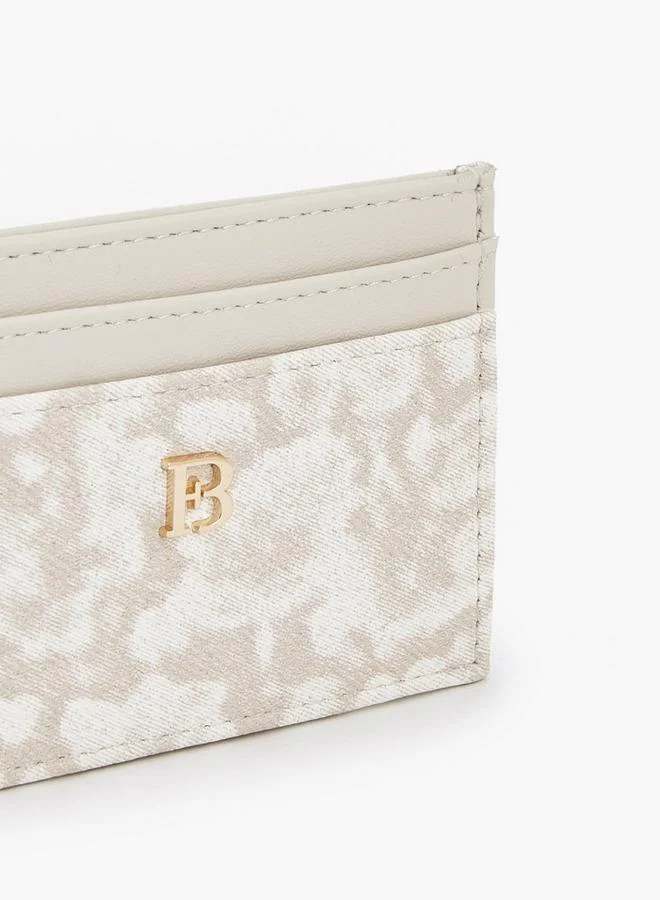 Flora Bella By Shoexpress Cream Textured Card Holder With Monogram Detail for Women | Best Price UAE